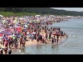 Międzyzdroje plaża i molo 2019 czerwona flaga