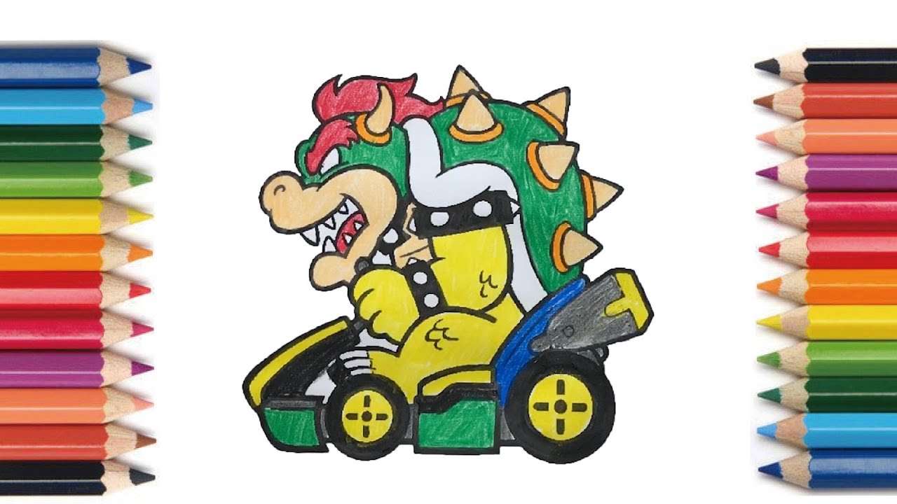 Coloring Mario Kart Koopa 塗り絵 マリオカート クッパ 画画 马里奥赛车 库巴 Coloring 553 Youtube
