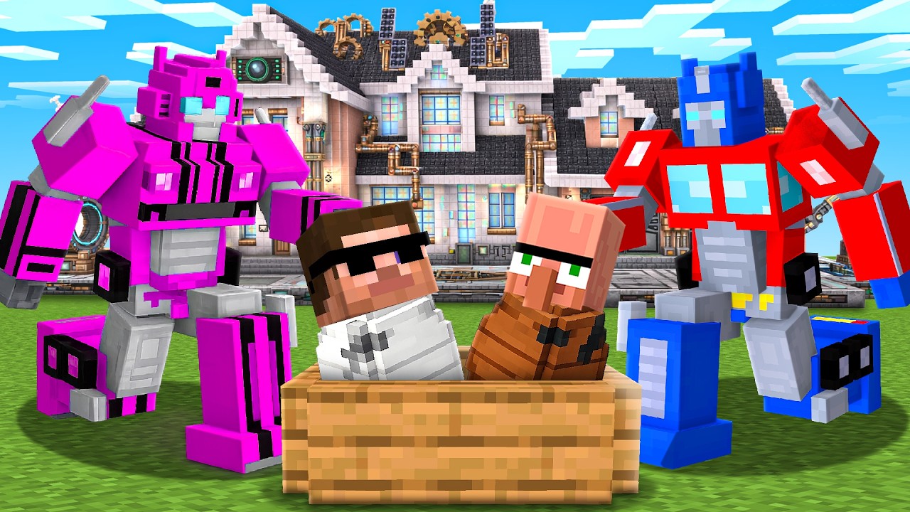 We Got Adopted By Robots in Minecraft..