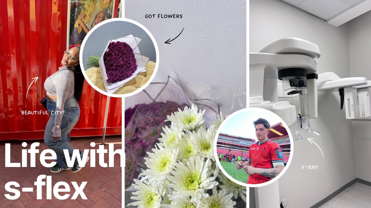 Living with her : teeth X-ray 🩻🦷+intalling hair +rugby game +mini crash outs +flowers 💐