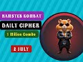 2 JULY HAMSTER KOMBAT Daily Cipher || Morse Code 1 Million Combo Reward