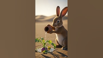 The rabbit saved the turnip plant from drying out by watering it 😭 #ai #tree #save #water