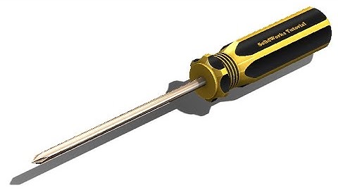SolidWorks Tutorial #235: screw driver (basic cut)