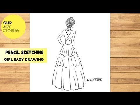 How To Draw A Girl Wear A Gown || Beautiful Dress Drawing || Latest Girl  Drawing - YouTube
