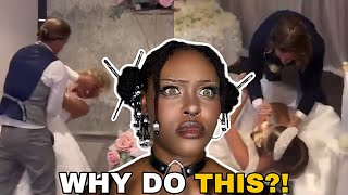 The Wedding Cake Smash Trend Is Insane