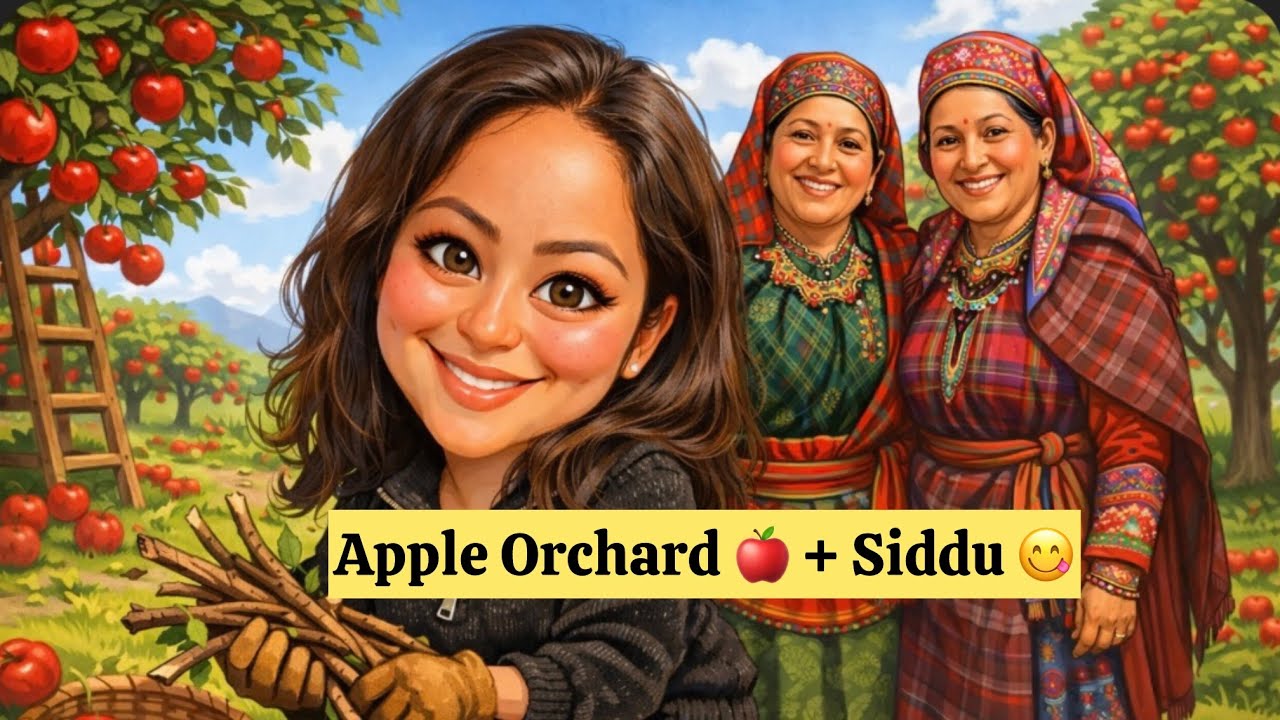 Apple Orchard Work + Homemade Siddu | Village Vlog