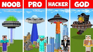 Minecraft NOOB vs PRO vs HACKER vs GOD - ALIEN UFO HOUSE BUILD CHALLENGE by Scorpy 5,047 views 1 month ago 37 minutes