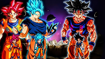 Goku Perfect SSB & Goku SSG V2 VS Manga Goku Ultra Instinct in Jump Force #Mugen 😨