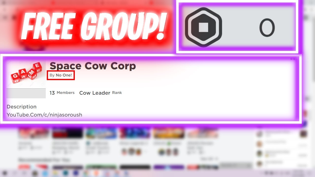 How To Create Your Own Group In Roblox For Free With No Robux 2021 Youtube - jogo roblox taiqhun