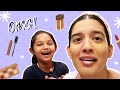 My 8 Year Old Sister Does My Makeup... Funny!!! | Shivani Bafna