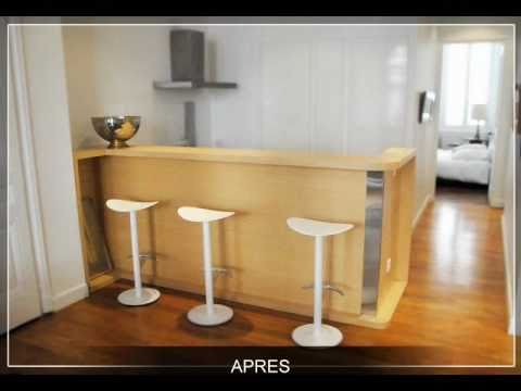 Changement de look d'une cuisine à l'américaine youtube Cuisine avec siporex