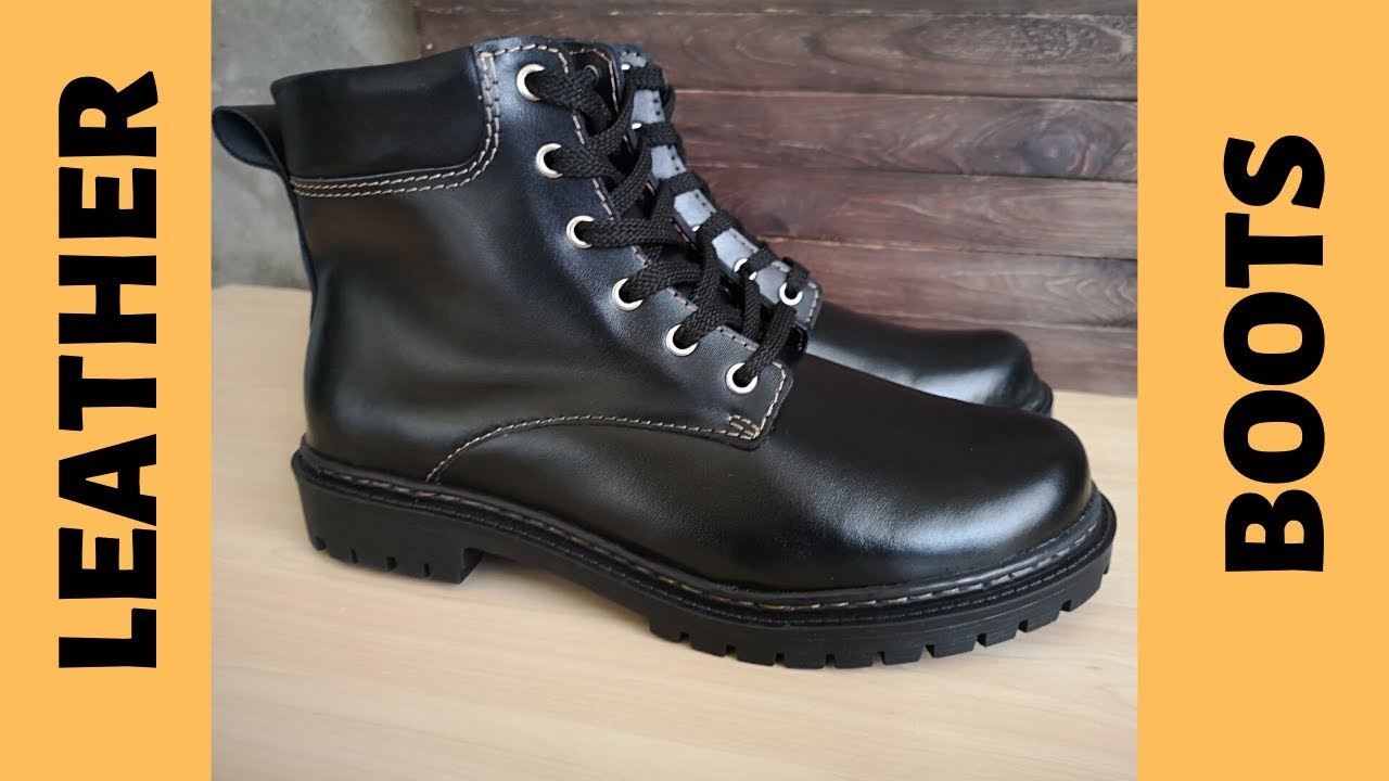 Leather Boots for men by handmade. Leather craft and diy - YouTube