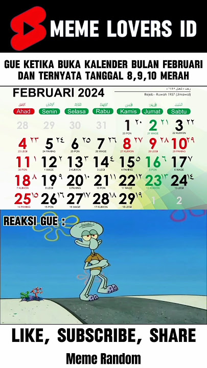 Momen ketika gue buka kalender februari 2024 #memeindonesia #memes #shorts #viral #trending