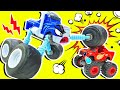 Crusher se enoja por el comentario de Blaze... Historias con coches. Juguetes para niños en español.