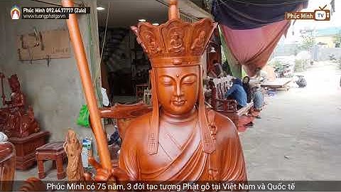 Tượng Địa tạng Vương Bồ tát ngồi trên Đế thính