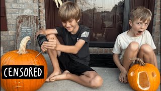 Kid Carves Bad Word On Pumpkin | Oh Shiitake Mushrooms Parody