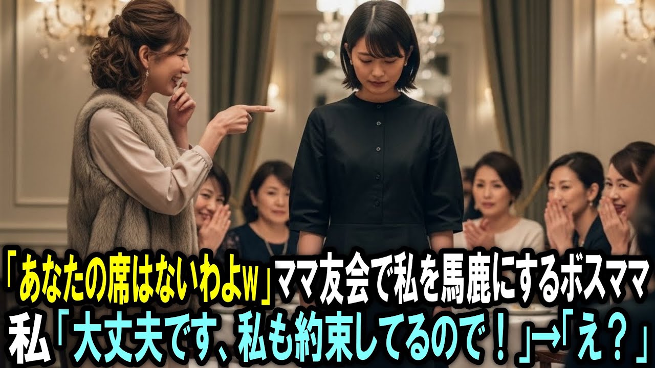 「あなたの席はないわよw」高級フランス料理店のママ友会で私を馬鹿にするボスママ。私「大丈夫です、私も約束してるので！」→「え？」