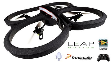 AR Drone 2.0 + Labview + Leap motion + Voice commands + Xbox one controller + Freescale FRDM KL46z