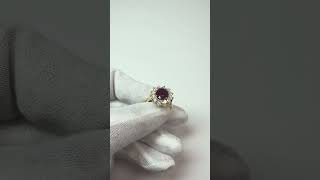 5 Ct Red Ruby Natural Earth Mined Diamond Wedding Ring