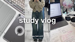 STUDY VLOG 🦮 busy week at uni, artist alley convention, more field work, kpop rpd