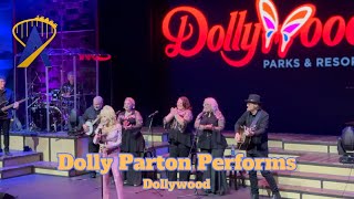 Dolly Parton Performs and Talks to the Audience at Dollywood