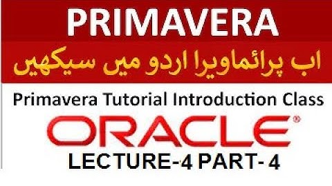Lec-4 Part-4, Primavera tutorial in urdu, activities for bridge