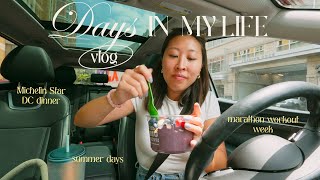 Summer Days in My Life: Marathon training workout split, cold sore & a Michelin star DC restaurant!
