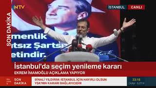 istanbul seçimleri iptal Ekrem İmamoğlu: Yolumuz uzun, gençliğimiz var