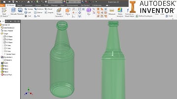 Autodesk Inventor Tutorial - Bottle modelling standard bottle