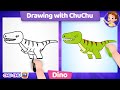 How to Draw a T-Rex Dinosaur? - Drawing with ChuChu - ChuChu TV Drawing for Kids Easy Step by Step