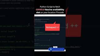 Python script to fetch Realtime - COVID 19 vaccine slot availability near you in India #Shorts screenshot 5