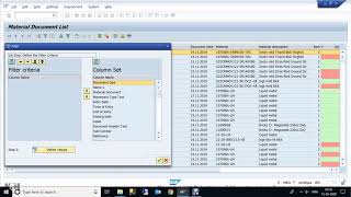 Material Document List - MB51 - SAP S/4 HANA
