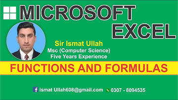 Ms Excel I Information Function By Ismat Ullah
