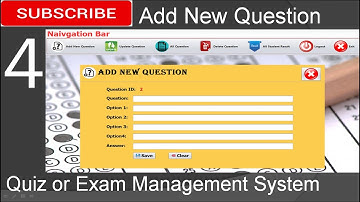 4. Quiz or Exam Management System in java - Add New Question  (JFrame, Mysql Database, Netbeans IDE)