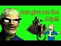 Fallout 1 retarded low intelligence character returns water chip.