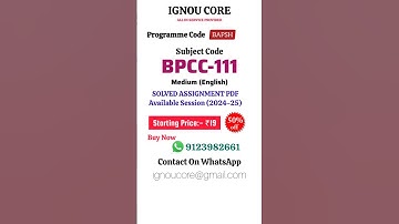 BPCC 111 Solved Assignment PDF 2024-25 in English, BAPSH program BPCC-111 Solved assignments