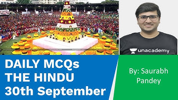 30th September | Current Affairs Based Daily MCQs | UPSC CSE/IAS 2020 | Saurabh Pandey