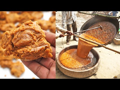 100% Natural Jaggery Gur Making || Traditional Jaggery Making || गन्ने के रस से गुड़ कैसे बनता है | Desi Indian Food