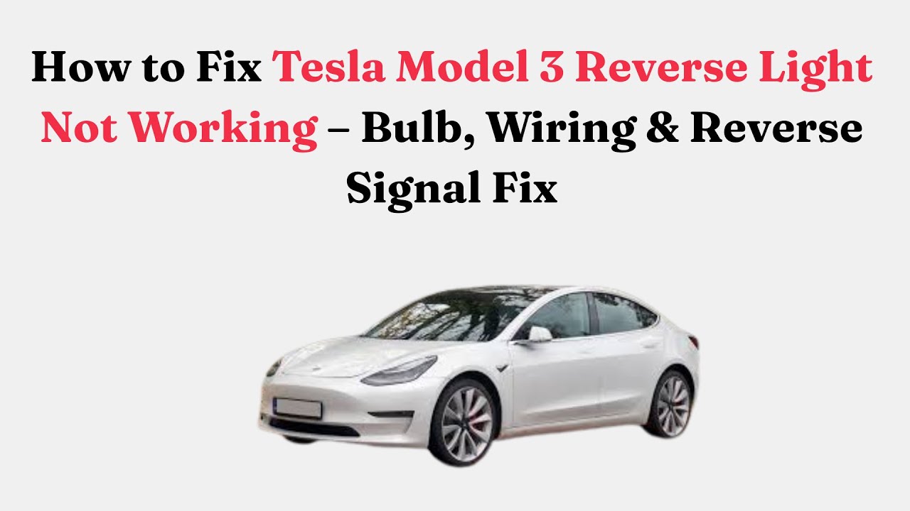 How to Fix Tesla Model 3 Reverse Light Not Working – Bulb, Wiring & Reverse Signal Fix