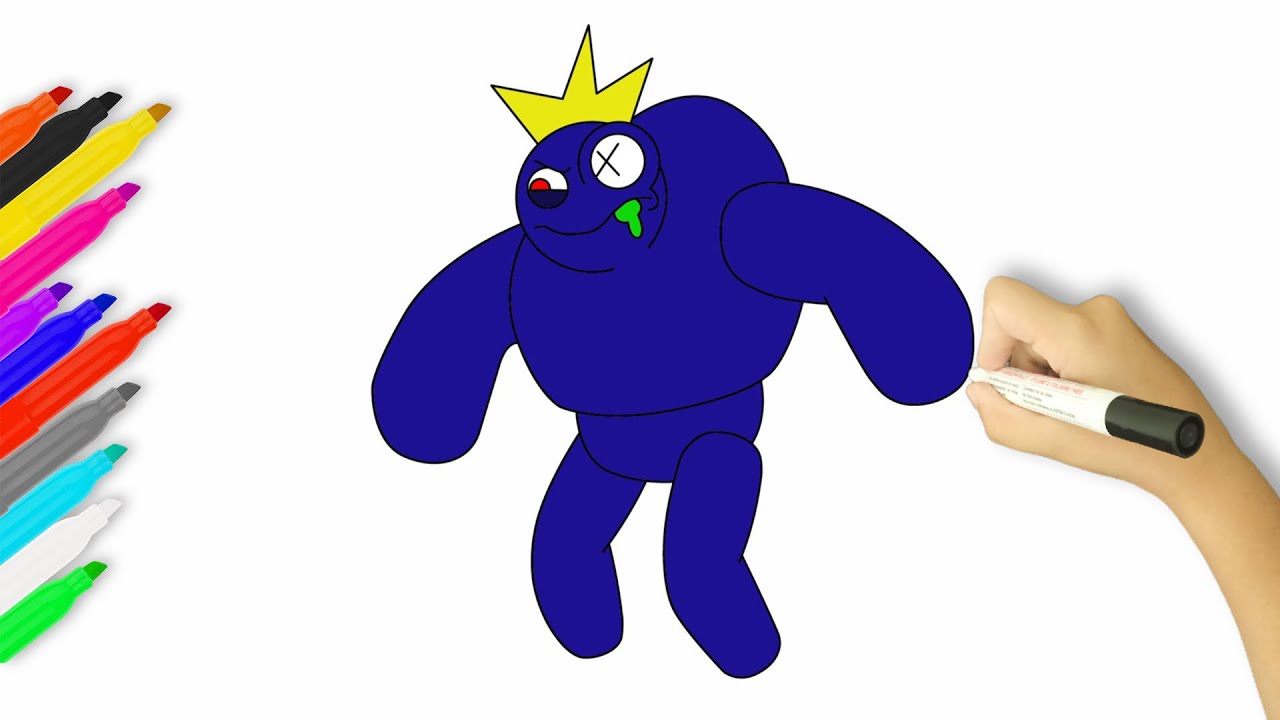 How to Draw Blue from Rainbow Friends 