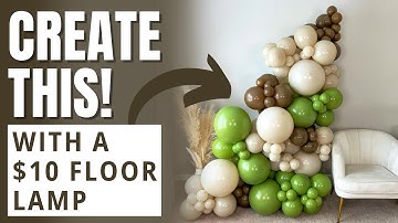 Freestanding Balloon Garland?! Creating This Garland With A Floor Lamp!