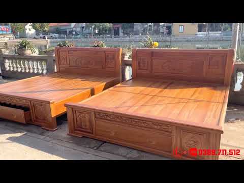 Video Mẫu Giường đục 4 mùa tứ quý gỗ gõ đỏ hàng kỹ làm theo... - youtube