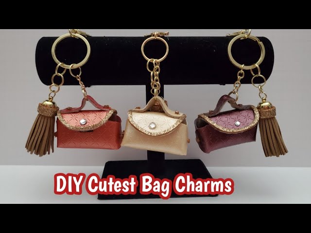 DIY With Me, Cutest Bag Charm Keychain Making, Easy Bag making, How make  a bag