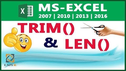 MS Excel Tutorial in HINDI - Lesson 72 TRIM and LEN function in Excel