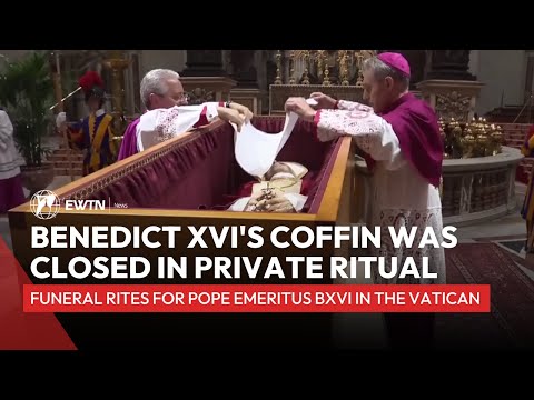 Benedict XVI's coffin was closed in private ritual at the Vatican