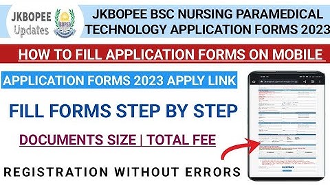 How To Fill Jkbopee Bsc Nursing 2023 application Forms |Step By Step on Mobile| Registration Online