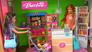 Barbie Story: Barbie Dream House Cleaning and Skipper Babysitting and Shopping, Barbie New Fashion