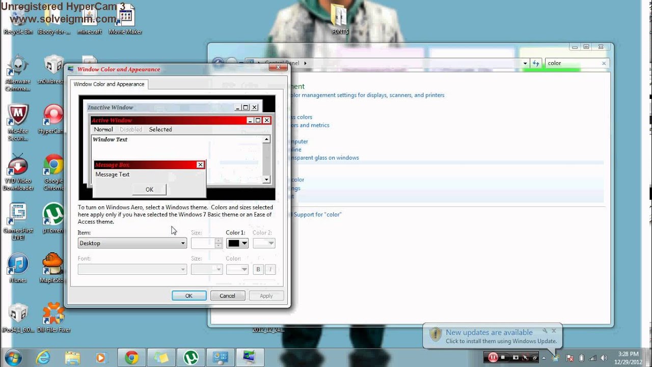 How To CHANGE Font Color On Windows 7 Laptop Pc YouTube
