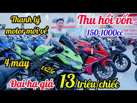 Video THANH LÝ MOTOR CŨ MỚI VỀ KAWASAKI zx25r Z1000 HONDA... - youtube