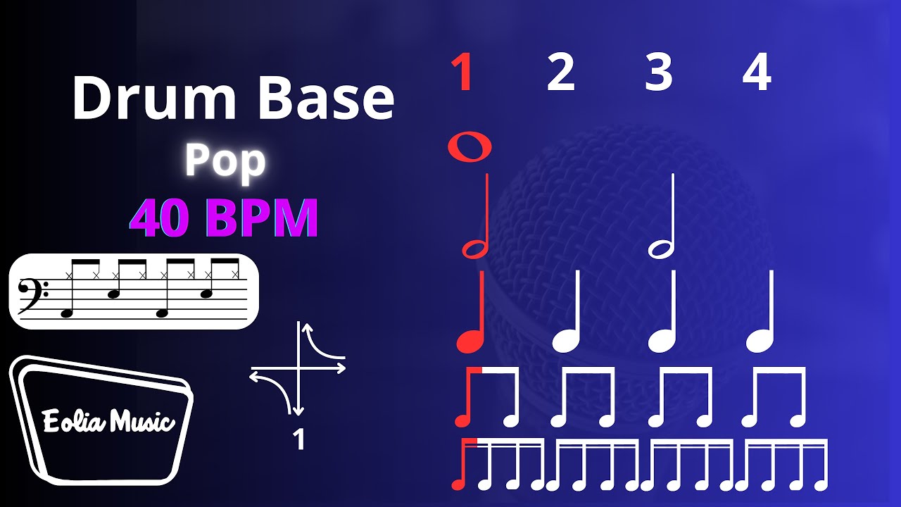 Drum Beat pop 40 BPM - Base de Bateria pop 40 BPM - YouTube